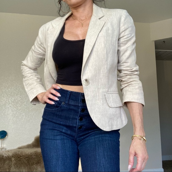 Olivia Moon Jackets & Blazers - Olivia Moon linen single button blazer